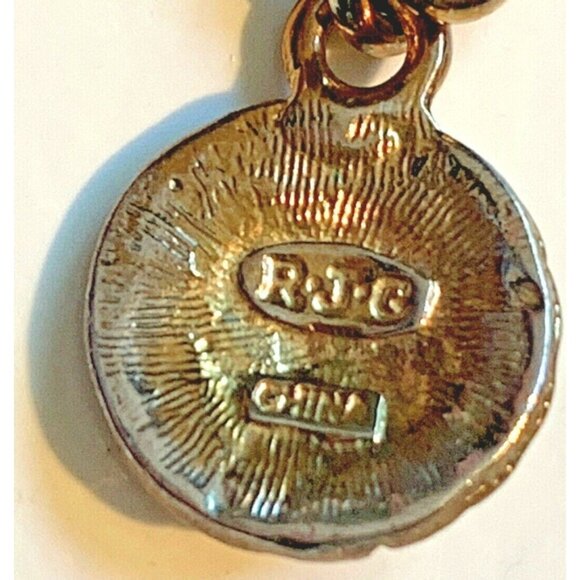 RJ Graziano Gold & White Disco Ball Chainlink Statement Necklace Signed - Picture 2 of 8